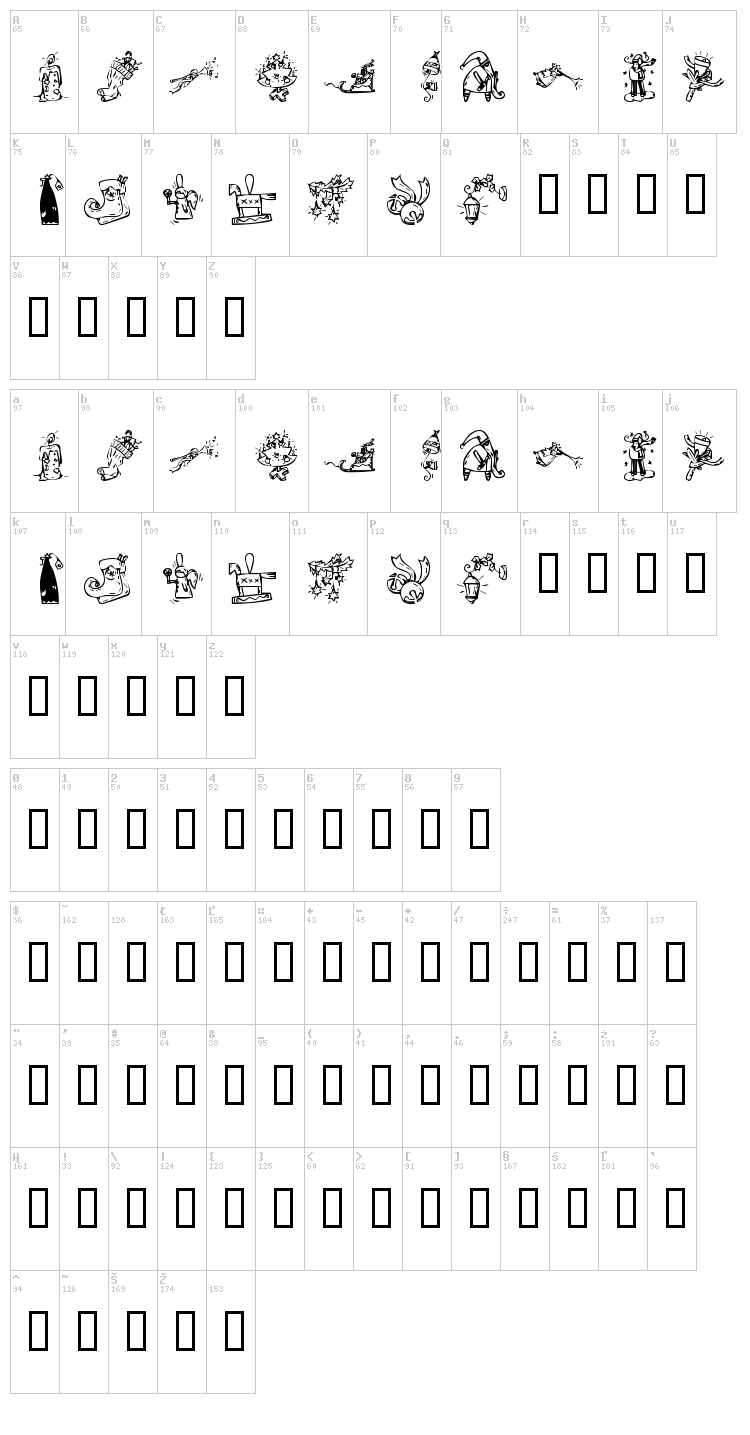 KR Christmas 2002 font map